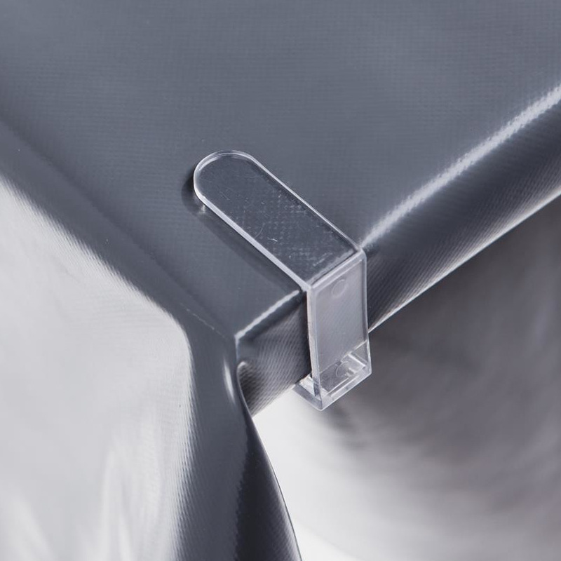 4x tafelkleed klemmen transparant 4 5 x 4 5 cm kunststof